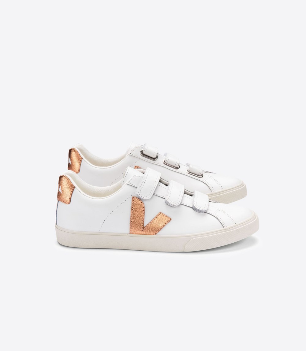 Veja Trainers Womens White - 3-lock Leather - HOVI-89412